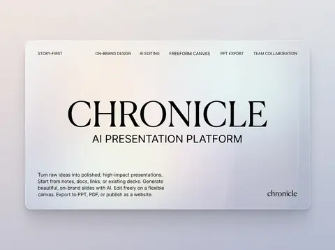 Create a premium 4:3 presentation cover slide for **Chronicle**, an AI-native pr - AI生成图片 4