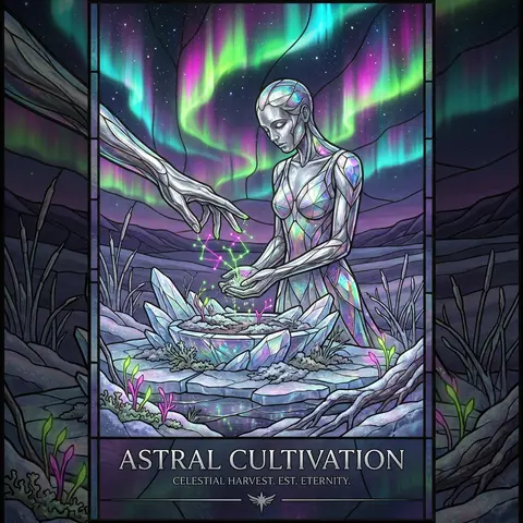 Ultra-premium advertising poster in stained-glass mosaic style, vertical composi - AI生成图片 1