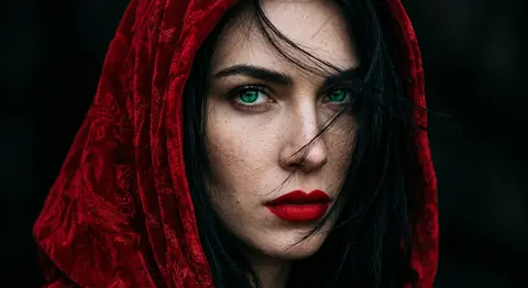 Extreme close-up editorial portrait of Selene Voss, an enigmatic fictional muse - AI生成图片 1