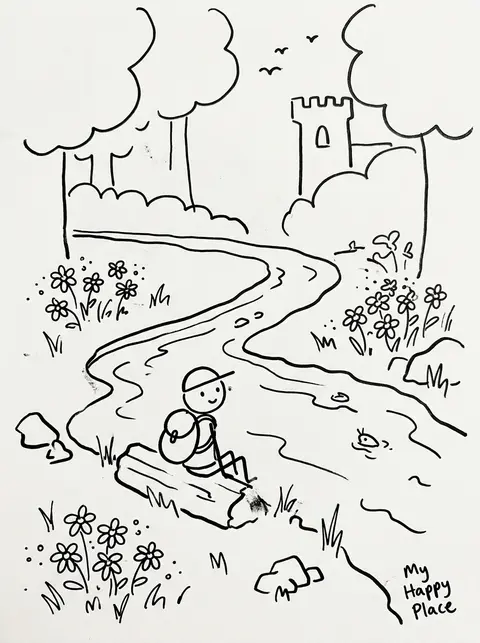 Minimalist hand-drawn doodle illustration of the original scene, reimagined as a - AI生成图片 2