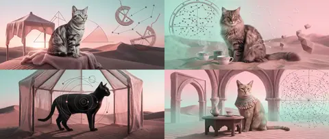 2x2 grid, 16:9 widescreen composition, four distinct panels featuring legendary - AI生成图片 1