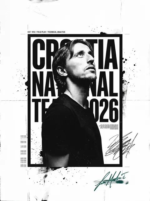 Minimalist Editorial PosterUltra-realistic black-and-white portrait of Luka Modr - AI生成图片 2