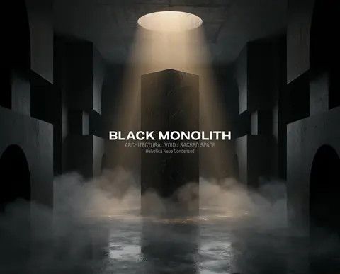 BLACK MONOLITHPromptA towering obsidian black marble monolith rises from the cen - AI生成图片 3