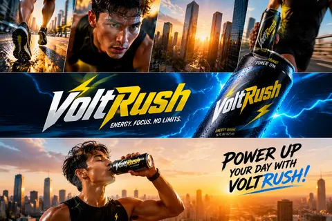 Create a high-energy commercial for a new energy drink called `VoltRush`. A focu - AI生成图片 2
