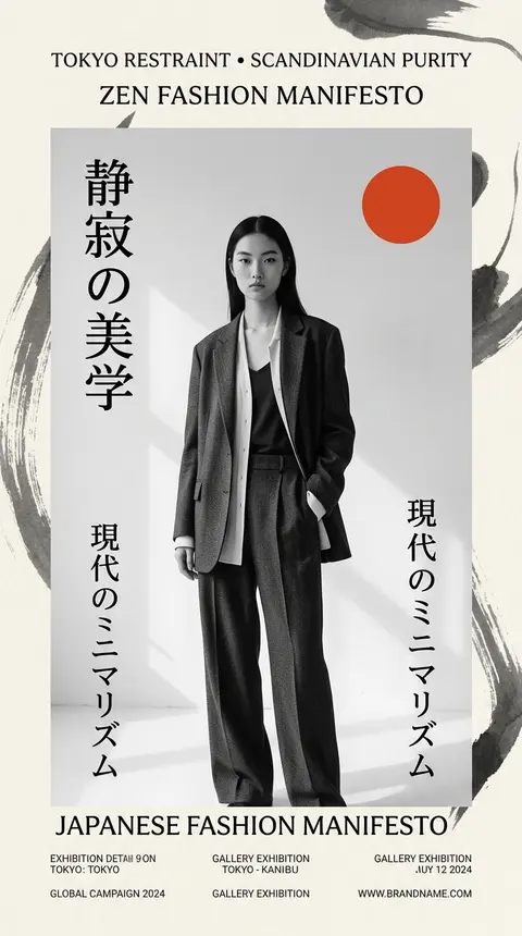 A high-end Japanese fashion house poster merging Tokyo restraint with Scandinavi - AI生成图片 2