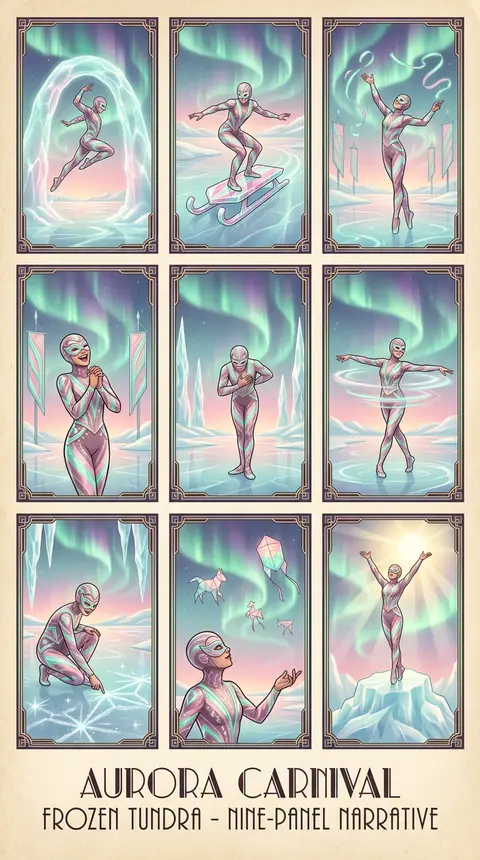 3x3 storyboard contact sheet, nine-panel continuous visual narrative of a masked - AI生成图片 3