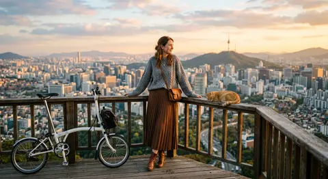 A cinematic golden-hour photograph of Elara Voss standing on a weathered wooden - AI生成图片 1