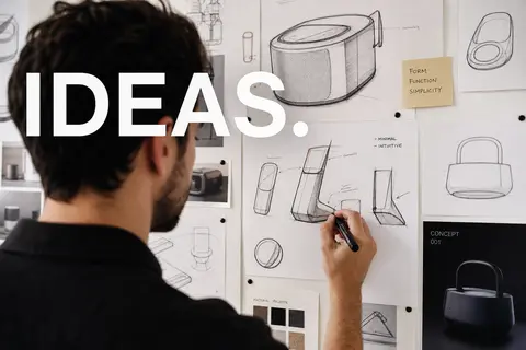 Premium editorial campaign.Main Subject: Young industrial designer sketching pro - AI生成图片 1