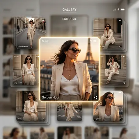 Aspect ratio 1:1, ultra-modern fashion editorial designed like a luxury smartpho - AI生成图片 1