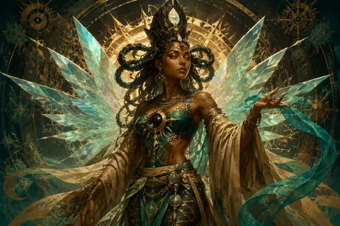 A solitary celestial empress inspired by desert legend, portrayed as a striking - AI生成图片 1