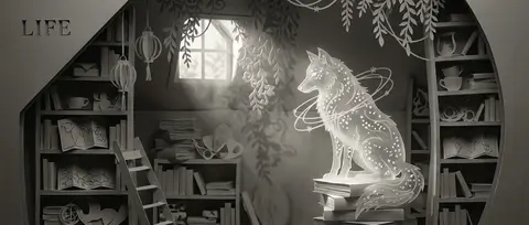 Premium editorial campaign portrait of an ancient celestial wolf formed from tin - AI生成图片 1