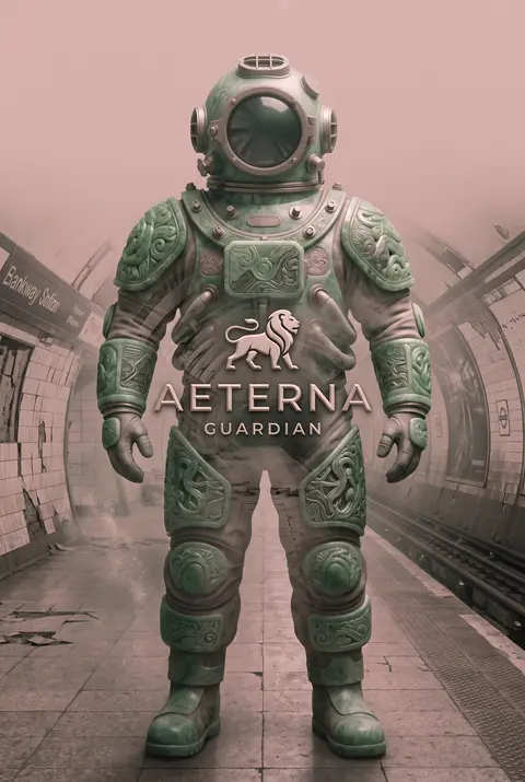 A lone deep-sea diver stands like a colossal guardian on a deserted subway platf - AI生成图片 3