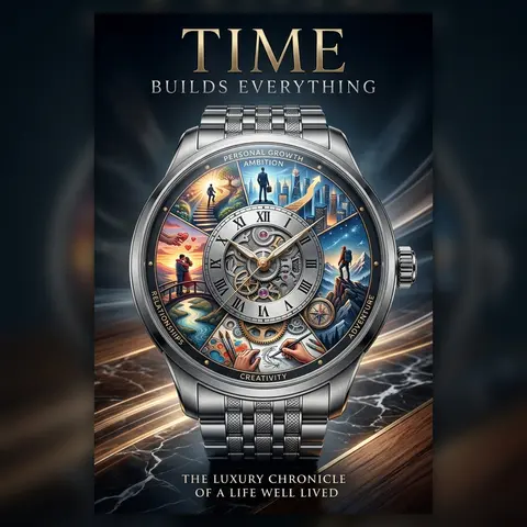A premium 9:16 watch advertising poster.Main Subject: A luxury wristwatch domina - AI生成图片 1