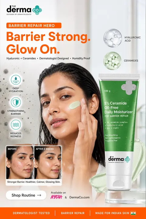 PROMPT — Derma Co Barrier Repair Hero SMM Poster (Inspired by Provided Image) F - AI生成图片 1