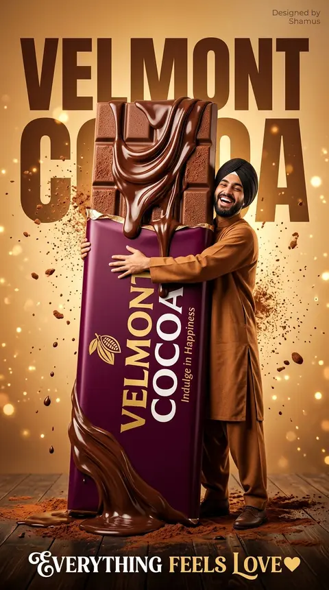 Playful food advertisement poster featuring a joyful young Kashmiri gentleman in - AI生成图片 4