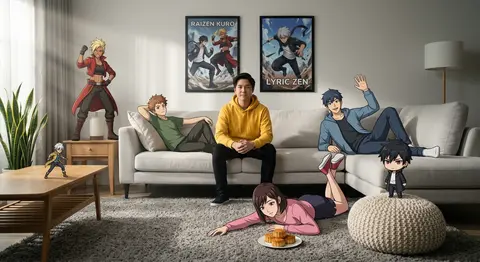 A high-fidelity, wide-angle interior shot captures a surreal mixed-media tableau - AI生成图片 1