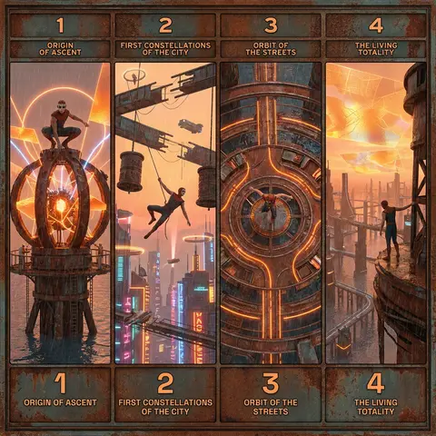 ultra-detailed horizontal four-panel narrative tableau, each panel numbered with - AI生成图片 3