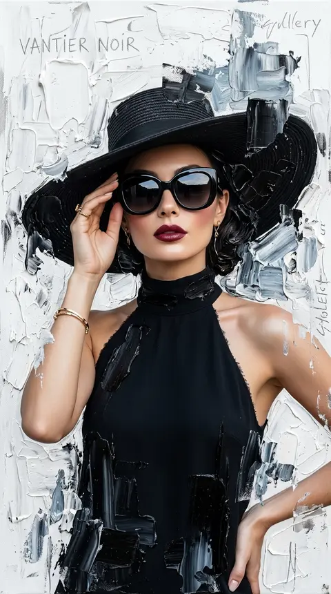 A luxury fashion editorial mixed-media portrait of Selene Vale, an impeccably st - AI生成图片 2