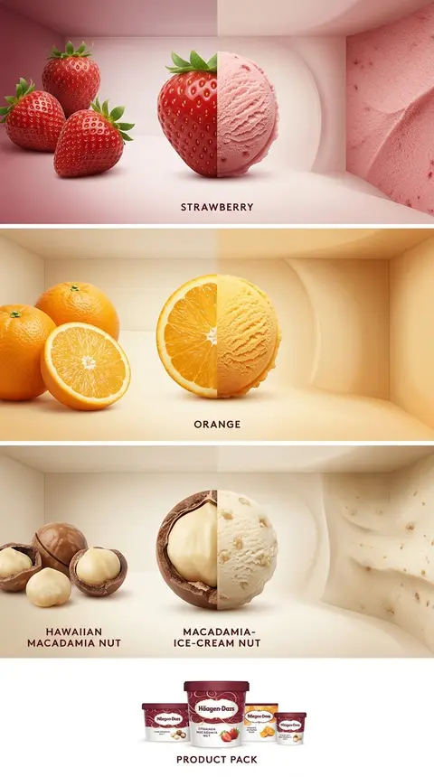 Create an ultra-premium vertical Häagen-Dazs flagship flavor campaign poster, pr - AI生成图片 3