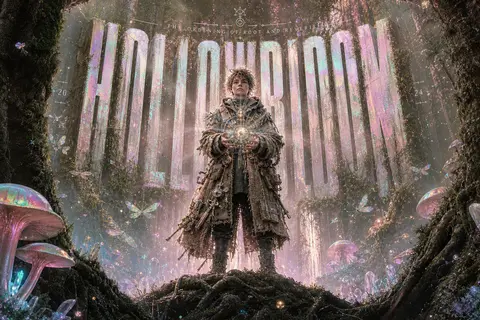 A teenage clockwork prodigy stands front-facing on a root-covered rise in a vast - AI生成图片 2