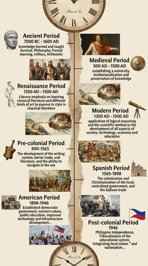 This artwork features a historical timeline design in infographic form, using a - AI生成图片 2