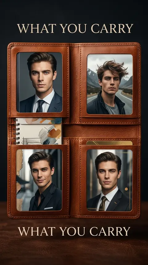 A premium 9:16 wallet advertising poster. Main Subject: An open handcrafted - AI生成图片 1