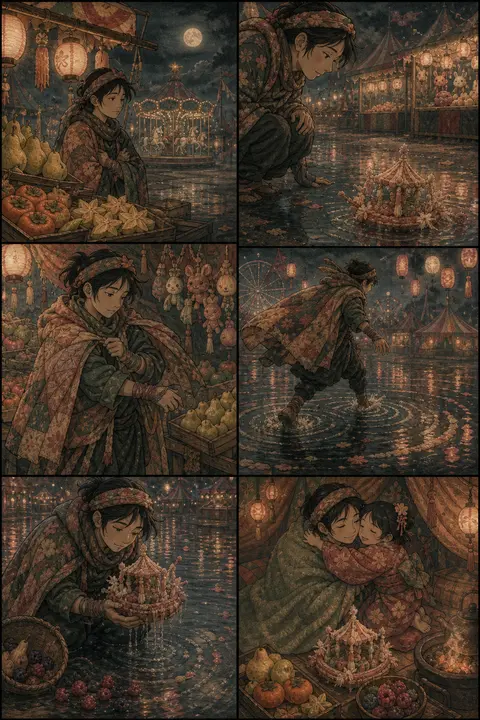 6-panel children’s adventure storyboard in a 3x2 grid on a single horizontal 16: - AI生成图片 2