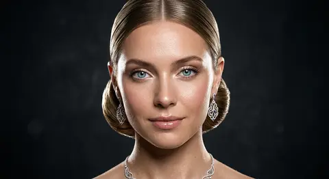Extreme close-up beauty portrait of Selene Veyra, a striking fictional socialite - AI生成图片 1