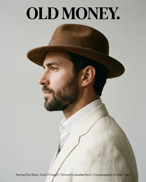 A cinematic magazine-style portrait of a handsome man in side profile, wearing a - AI生成图片 2