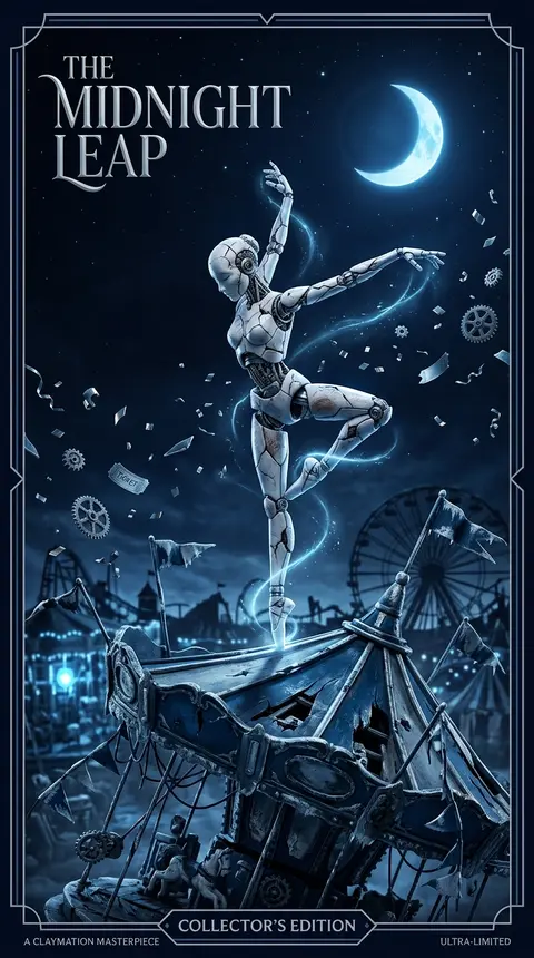Collector’s edition premium poster, vertical format, a robotic ballet dancer poi - AI生成图片 3