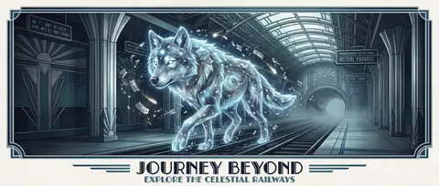 A colossal wolf formed from luminous star constellations strides along a deserte - AI生成图片 1