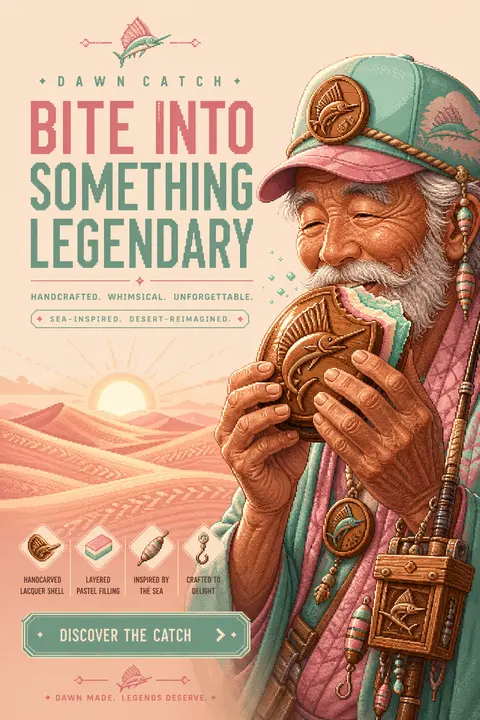 16-bit pixel art premium poster, playful whimsical mood, an elderly fisherman at - AI生成图片 2