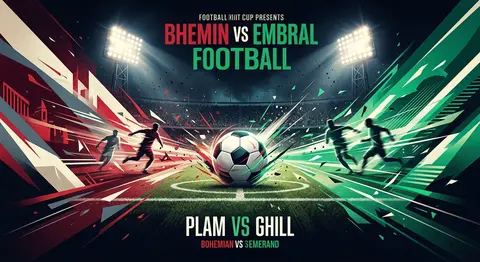 Dynamic sports poster with an abstract football pitch divided diagonally into tw - AI生成图片 1