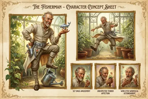 Character concept sheet for an animated feature in lush baroque oil painting sty - AI生成图片 2