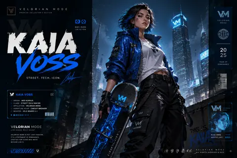 Create a premium collector’s edition character poster featuring **Kaia Voss**, a - AI生成图片 1