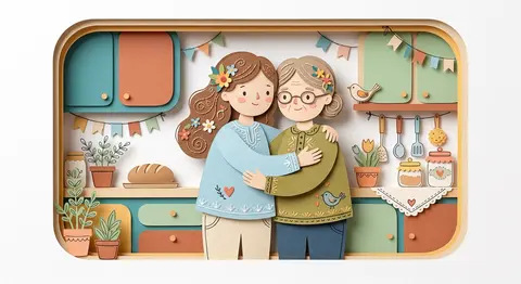 Reimagine the entire image as one unified Decorative Folk Flat Illustration, mer - AI生成图片 2