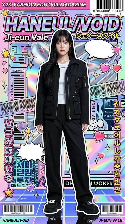 Ultra-stylized high-fashion editorial poster featuring Ji-eun Vale, a poised you - AI生成图片 2