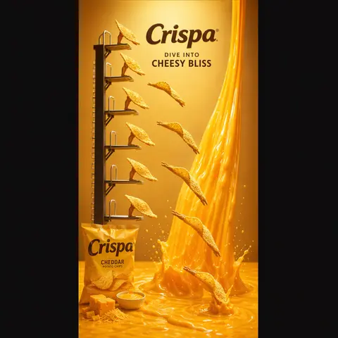 Vertical snack advertising visual with a playful anthropomorphic tone. At the to - AI生成图片 1
