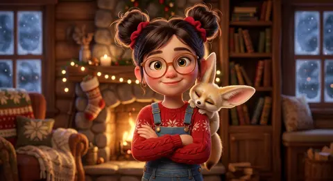 A charming 3D animated portrait in a whimsical family-film style, featuring a yo - AI生成图片 1