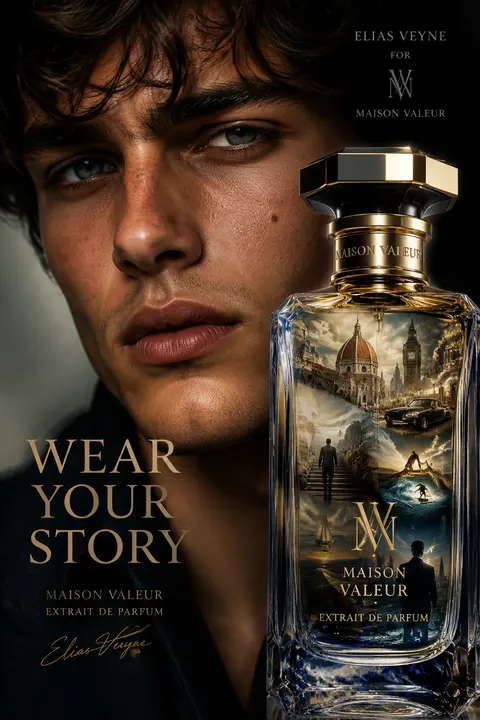 A premium `9:16` fragrance advertising poster featuring an ultra close-up portra - AI生成图片 1
