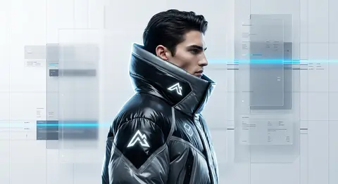 A high-fashion editorial portrait of Elian Voss in crisp profile, captured in a - AI生成图片 1