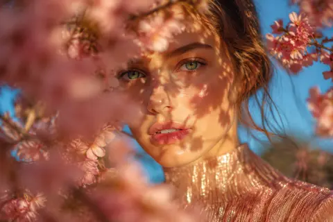 Poetic cinematic close-up editorial portrait of Elara Voss, a young woman with e - AI生成图片 1