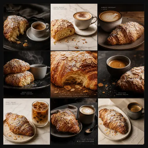 Ultra-premium vertical 3x3 editorial campaign board for a high-end bakery-coffee - AI生成图片 2