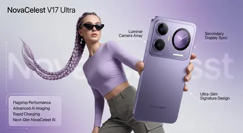 Ultra-realistic premium smartphone advertisement, featuring Sera Vale, a poised - AI生成图片 1