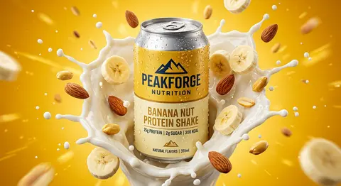 Hyper-realistic commercial advertisement for a `PeakForge Nutrition` protein sha - AI生成图片 4