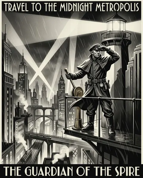 A tense cinematic tableau in a rain-slick vertical metropolis at midnight, rende - AI生成图片 3