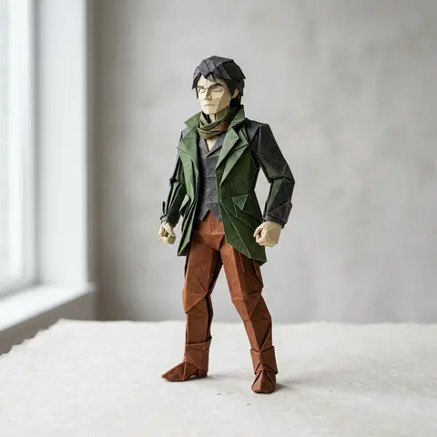 An ultra-photorealistic square studio portrait of a collectible human figure rei - AI生成图片 1