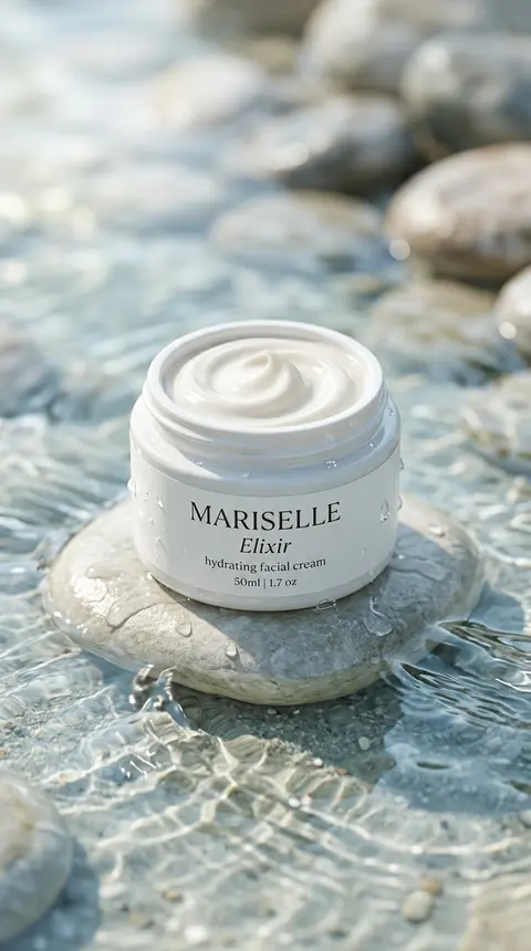Premium minimalist skincare product photography scene featuring an open white co - AI生成图片 1
