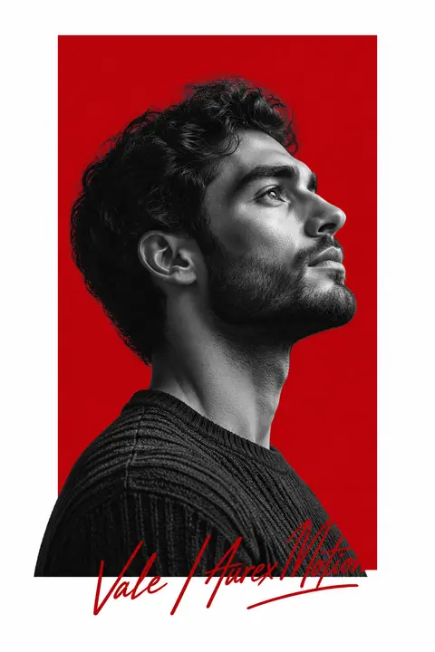 Minimalist editorial portrait poster design featuring elite striker Dorian Vale - AI生成图片 2