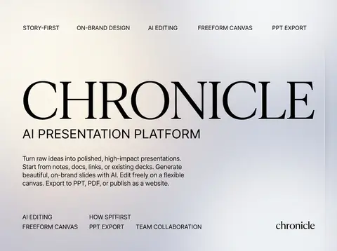 Create a premium 4:3 presentation cover slide for **Chronicle**, an AI-native pr - AI生成图片 2
